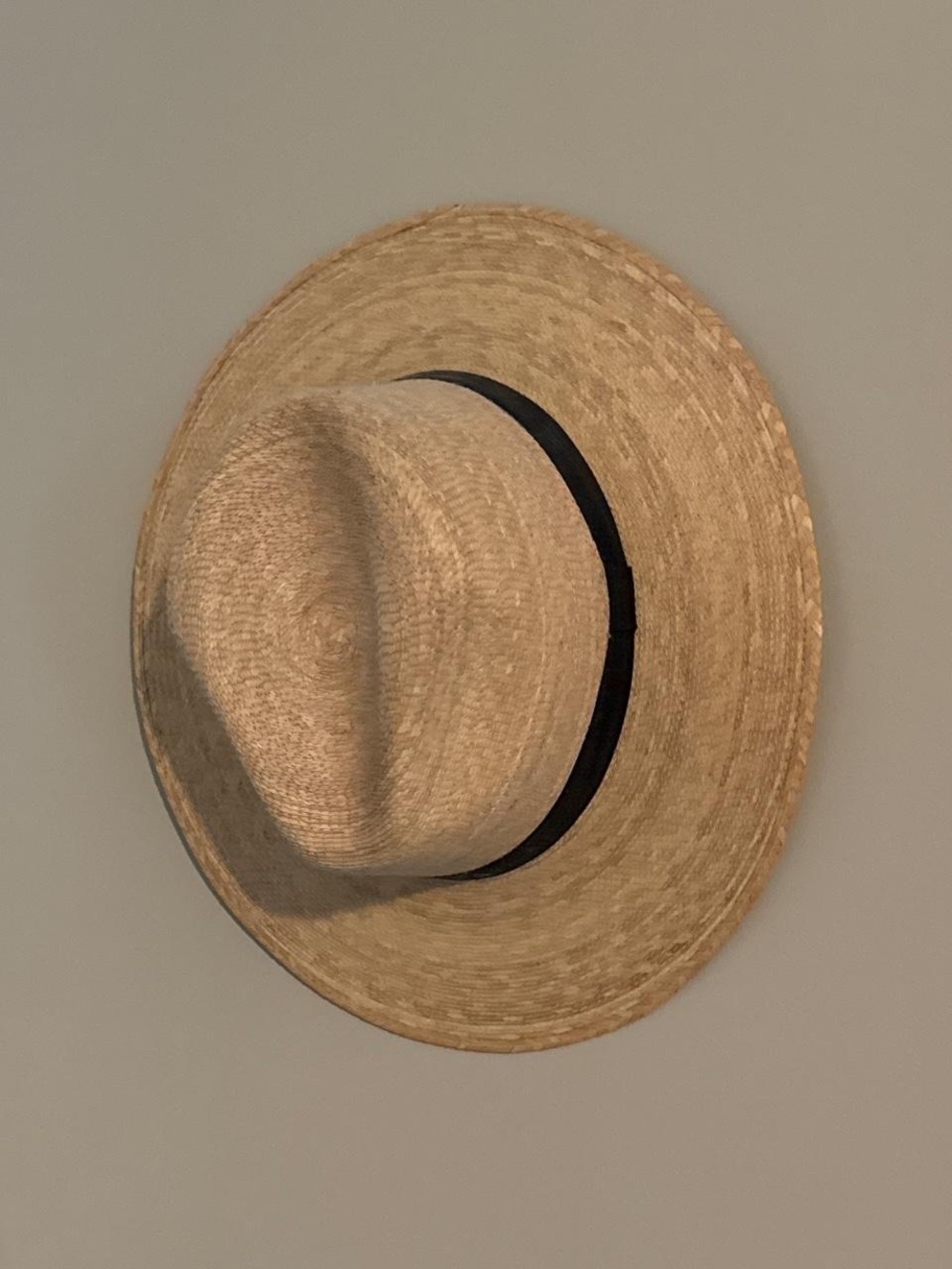Women's Natural Straw Fedora Hat with Black Band